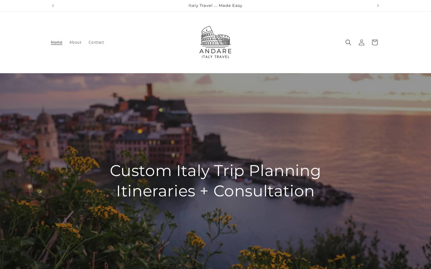 andareitaly.com homepage screenshot