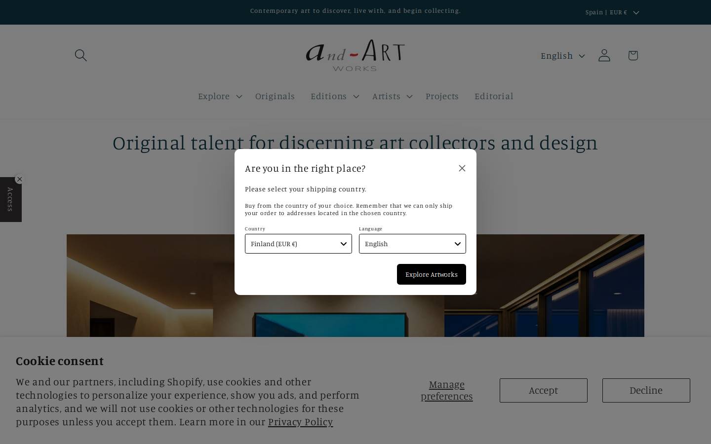 andartworks.com homepage screenshot