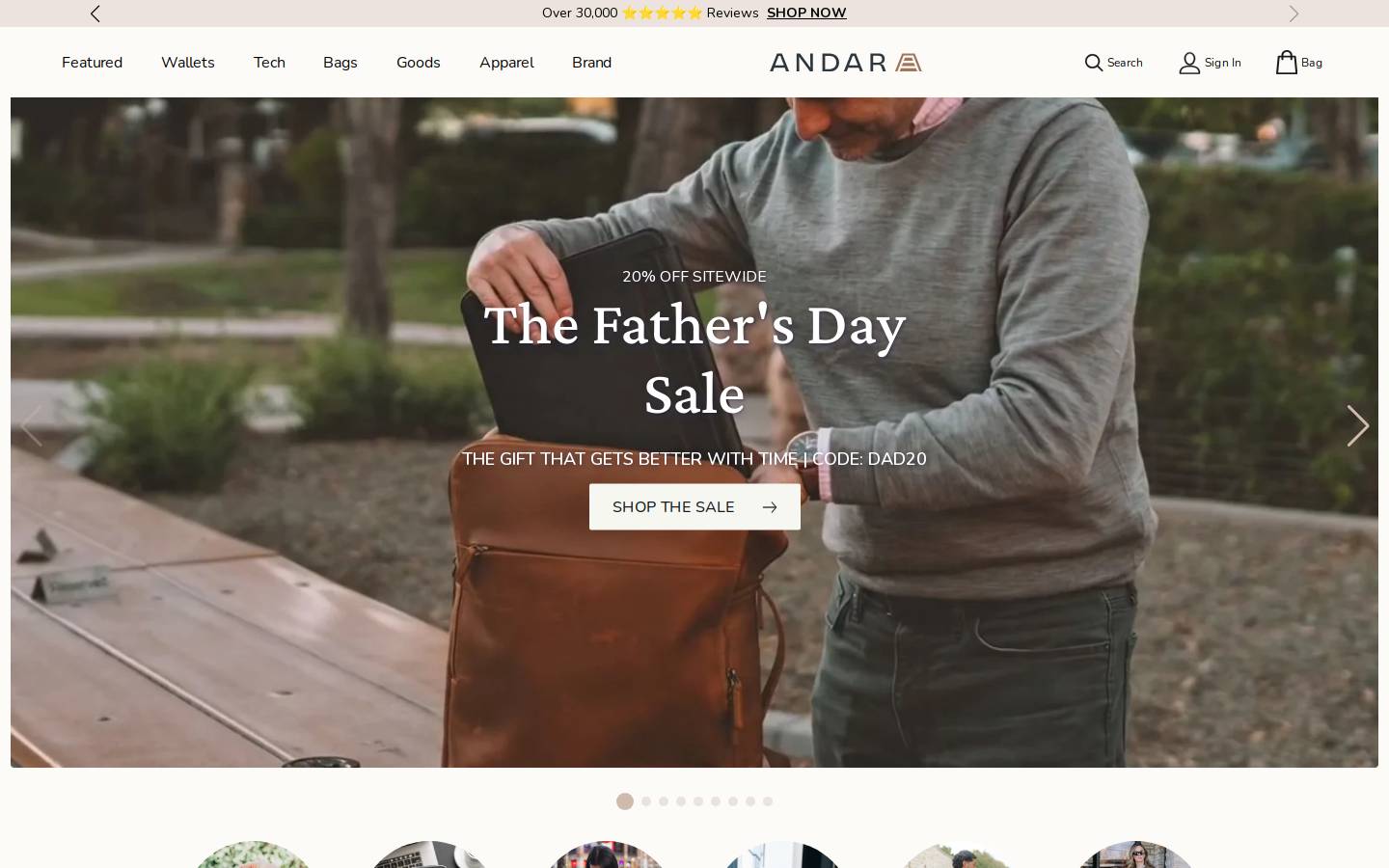 Andar homepage screenshot