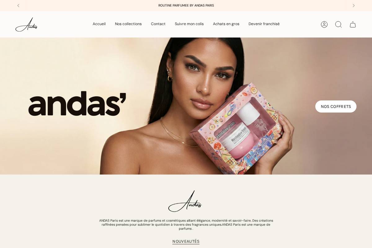 Andasparis homepage screenshot