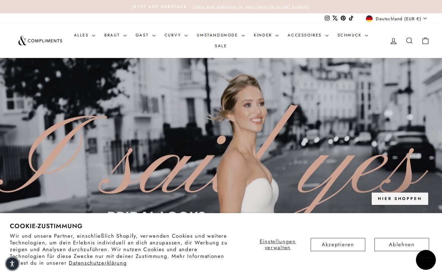 Andcompliments homepage screenshot