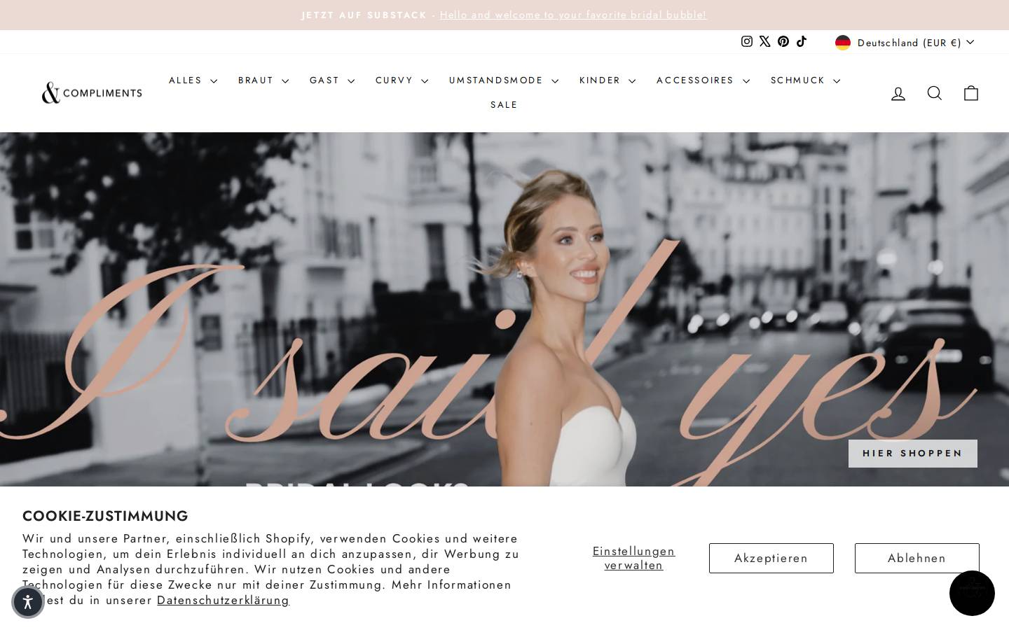 Andcompliments homepage screenshot