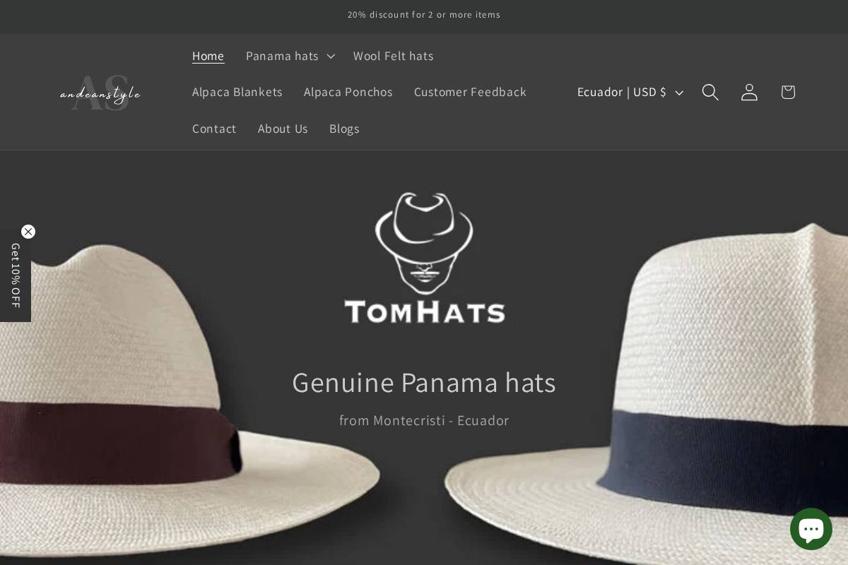 andeanstyle.shop homepage screenshot