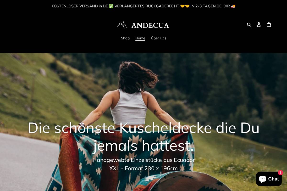 andecua.com homepage screenshot