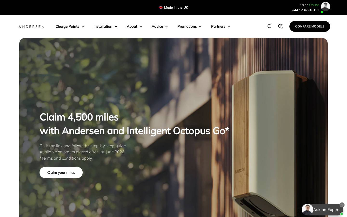 andersen-ev.com homepage screenshot