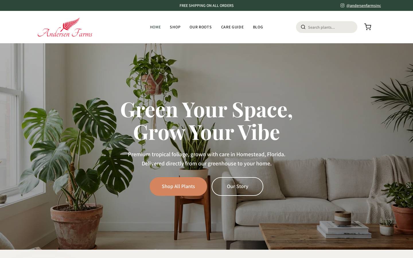 andersenfarms.com homepage screenshot