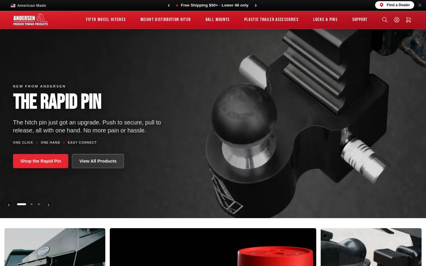 andersenhitches.com homepage screenshot