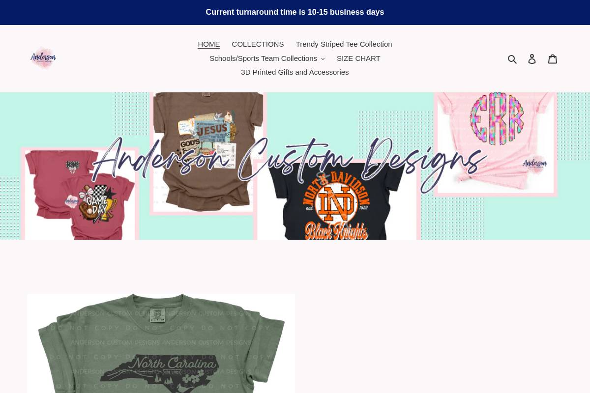 andersoncustomdesigns.com homepage screenshot