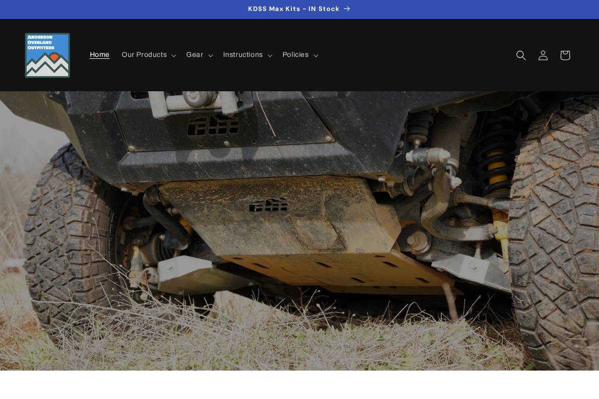 andersonoverlandoutfitters.com homepage screenshot