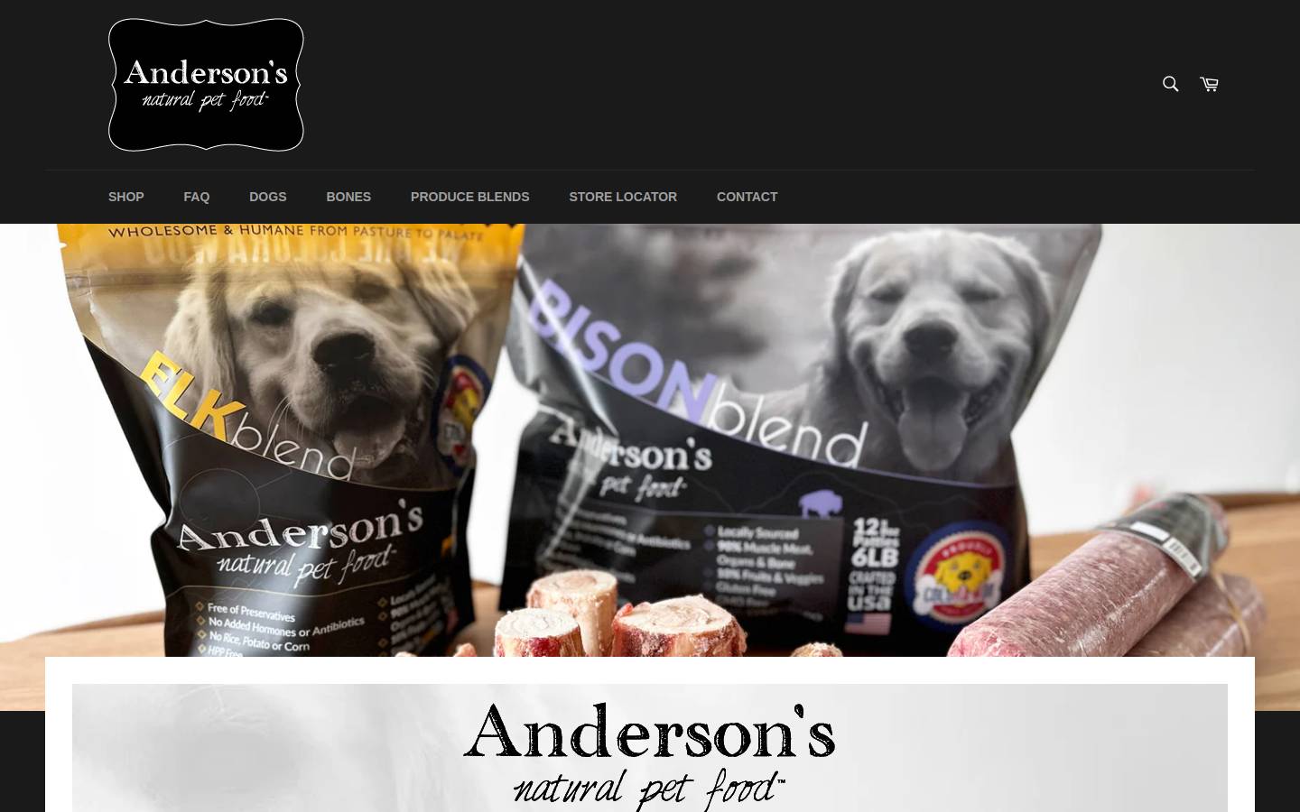 andersonspets.com homepage screenshot