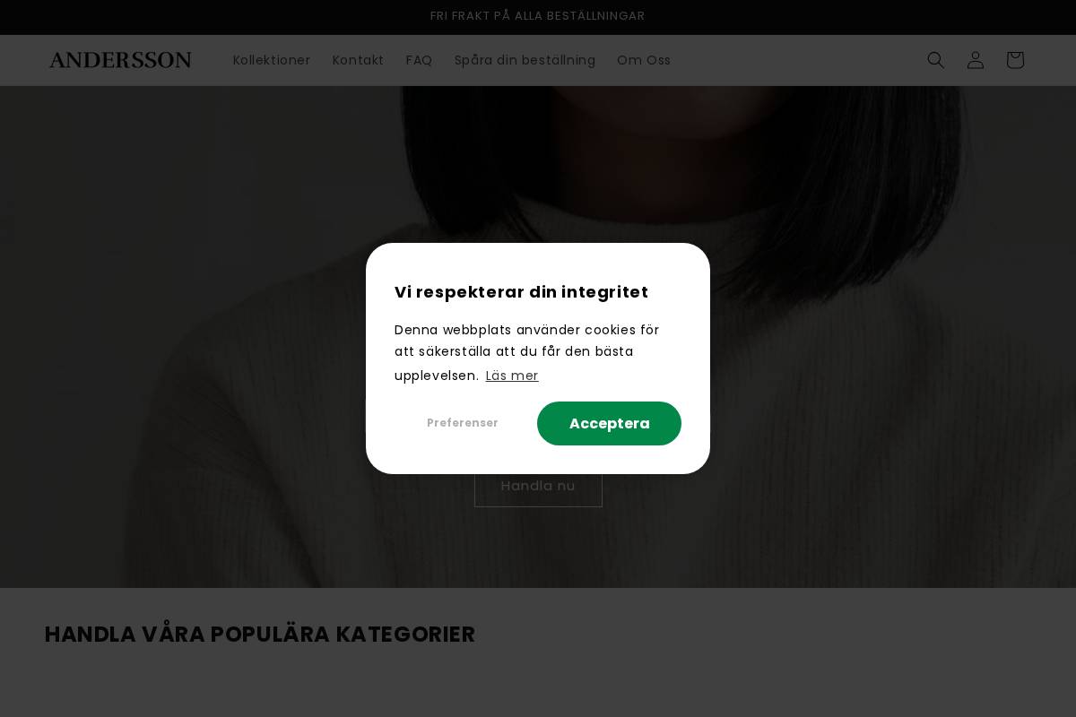 anderssonmode.com homepage screenshot