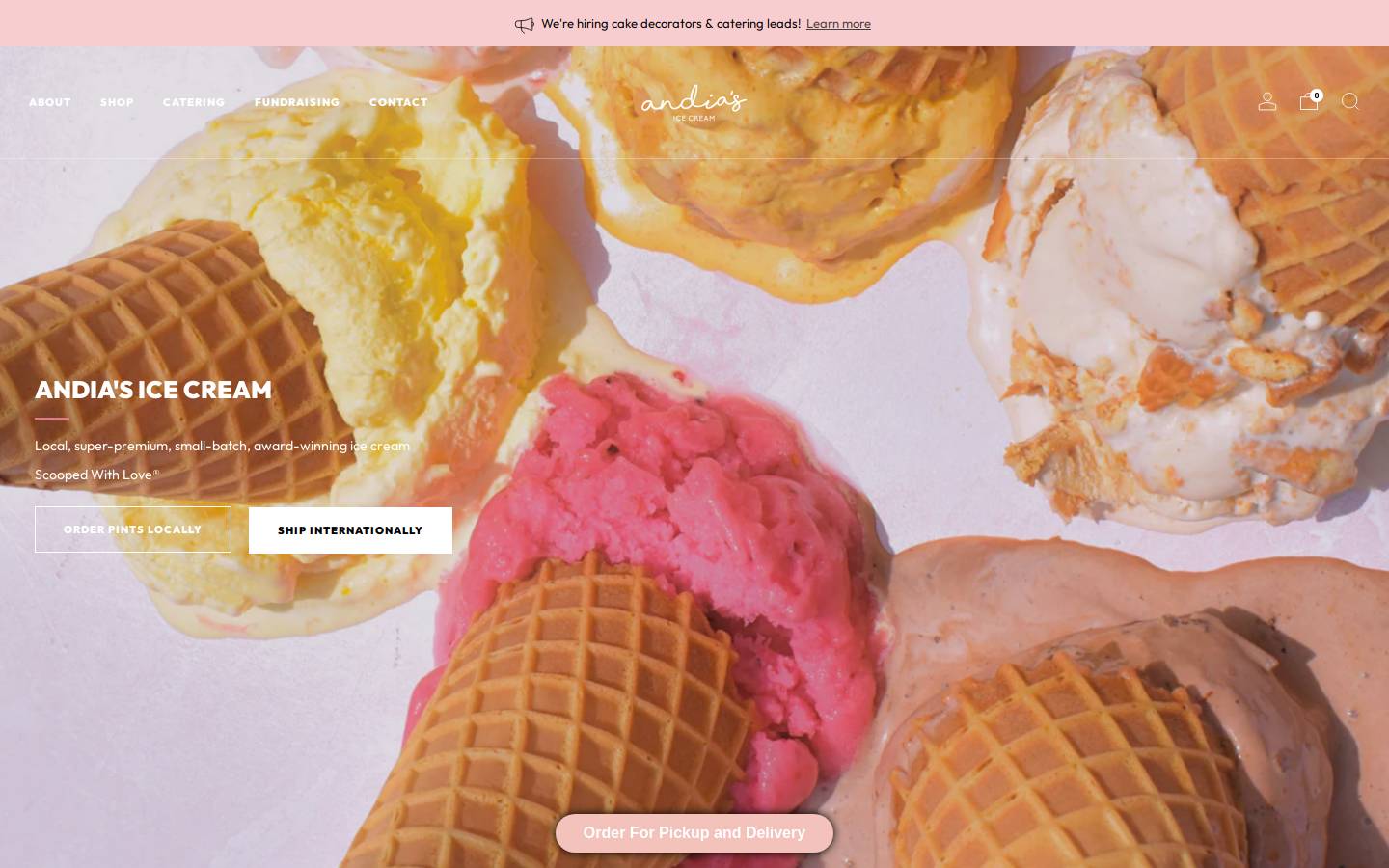 andiasicecream.com homepage screenshot