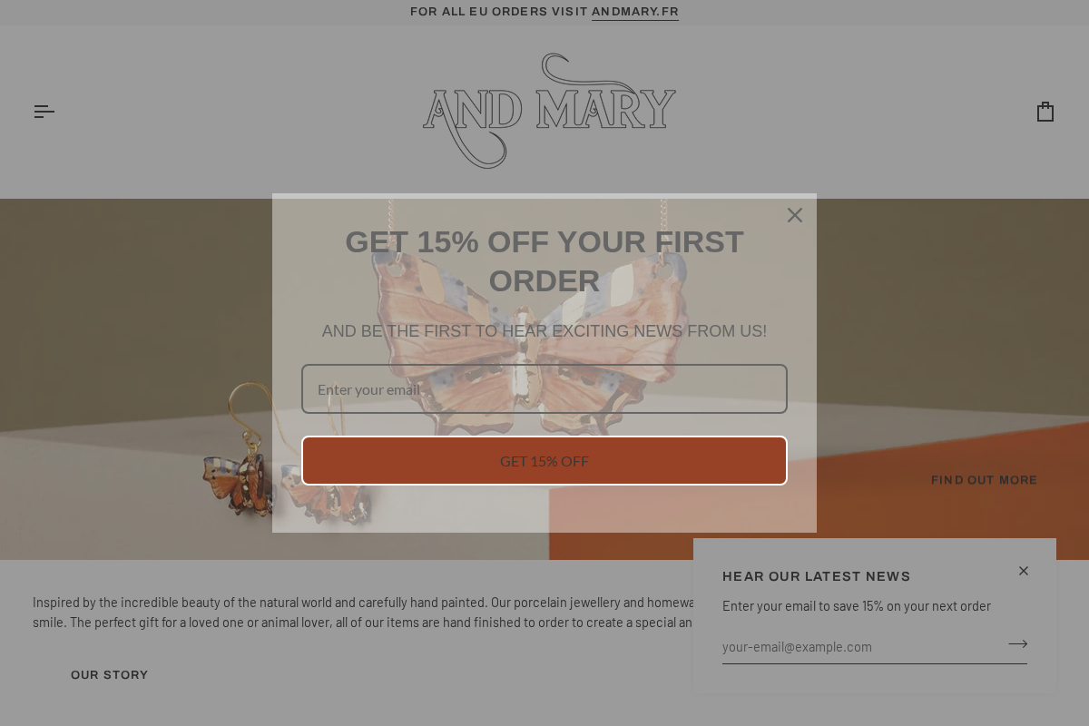 andmary.com homepage screenshot