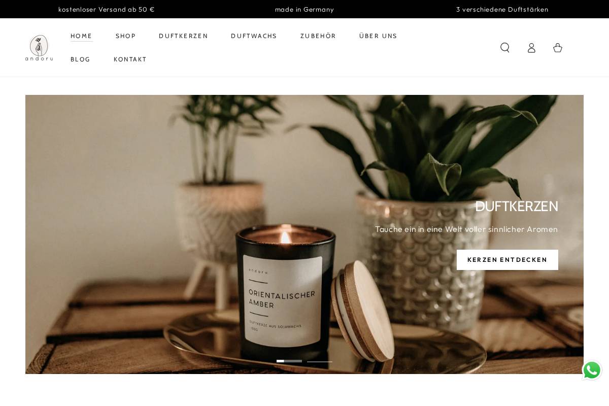 andoru homepage screenshot