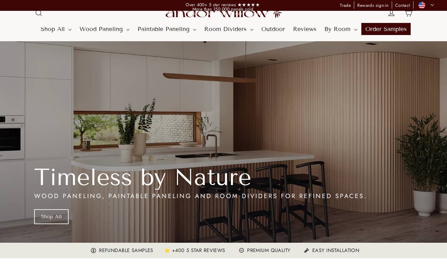 Andorwillow homepage screenshot