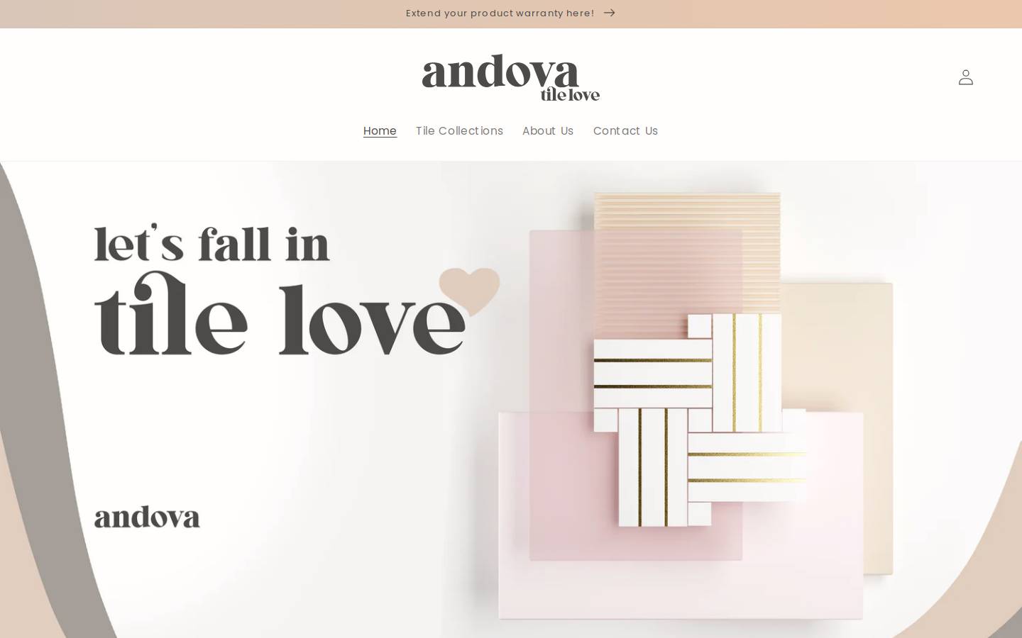 andovatiles.com homepage screenshot