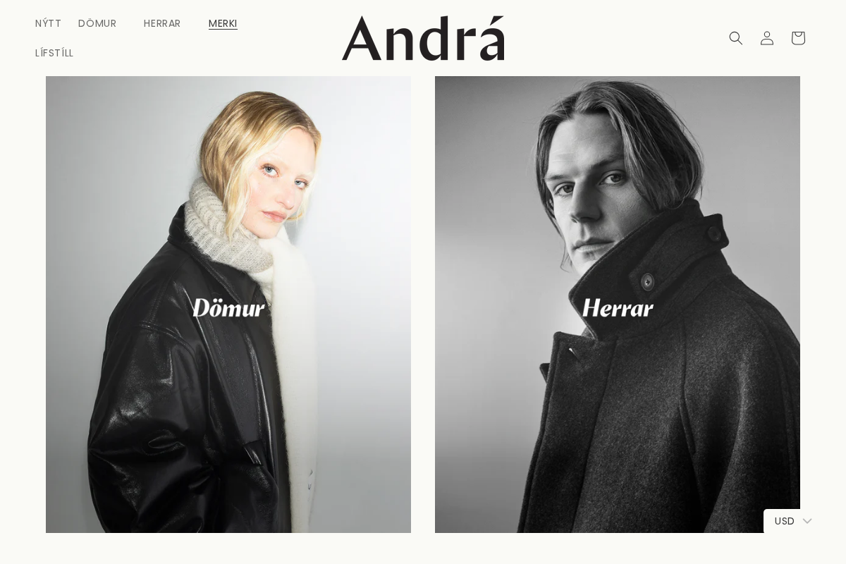 andrareykjavik.com homepage screenshot