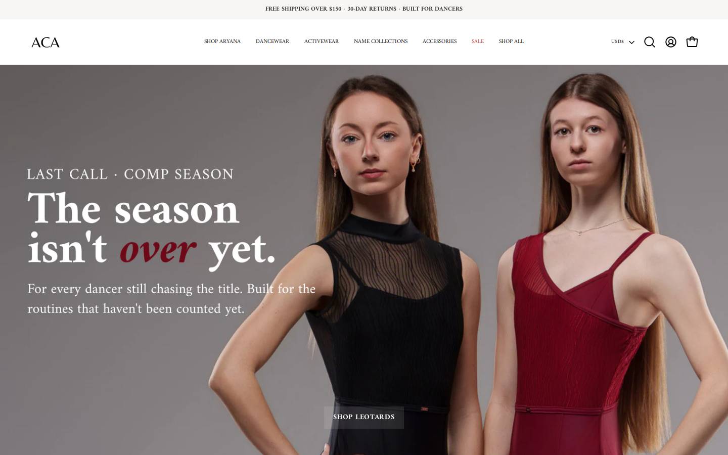 andreacarolaapparel.com homepage screenshot
