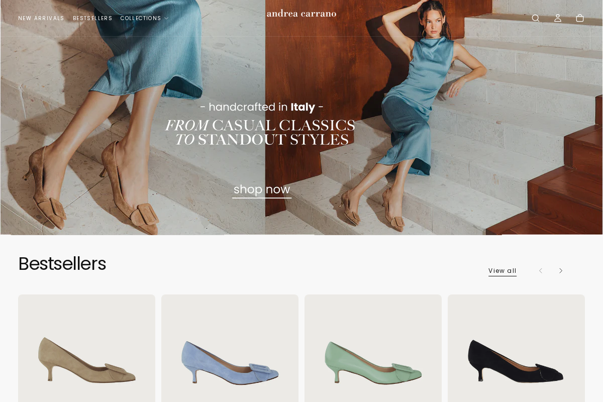 andreacarrano.com homepage screenshot