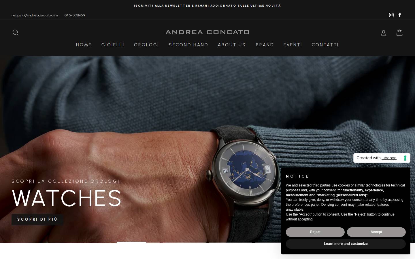 andreaconcato.com homepage screenshot