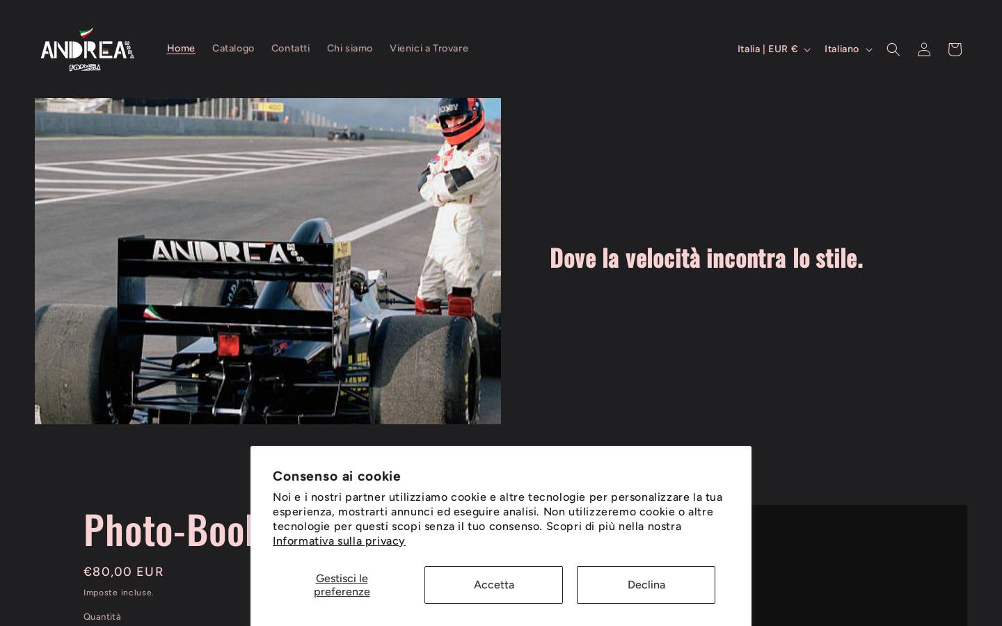 andreamodaformula.com homepage screenshot