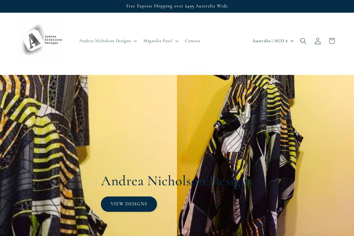 andreanicholsondesigns.com.au homepage screenshot