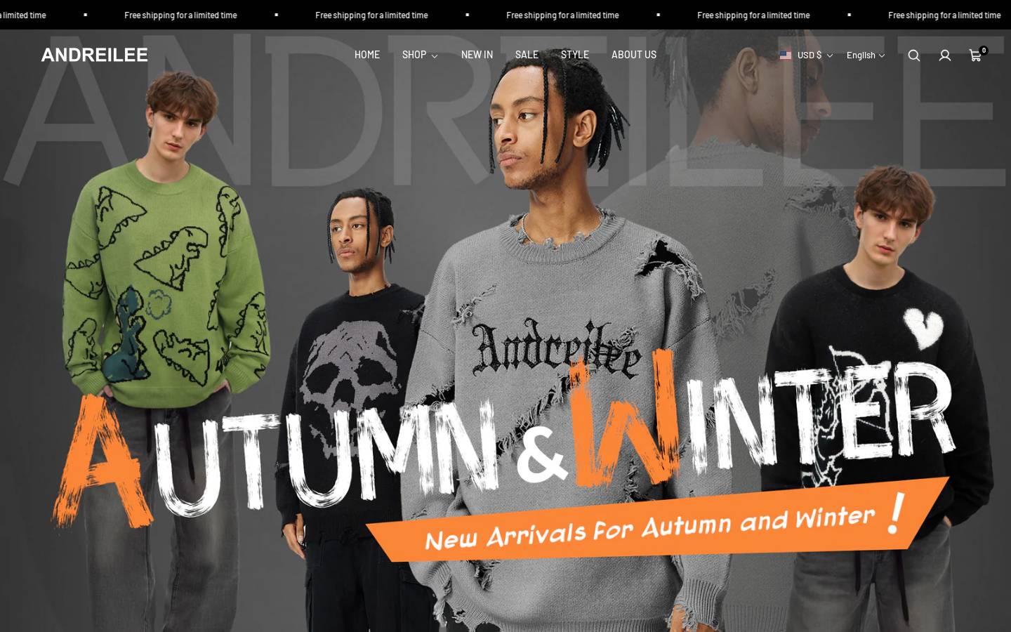 Andreilee homepage screenshot