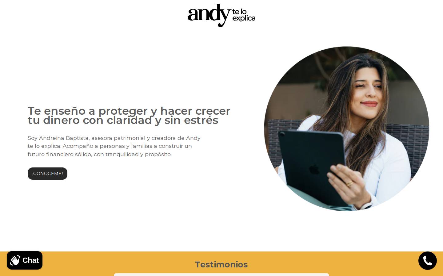 andreinabaptista.com homepage screenshot