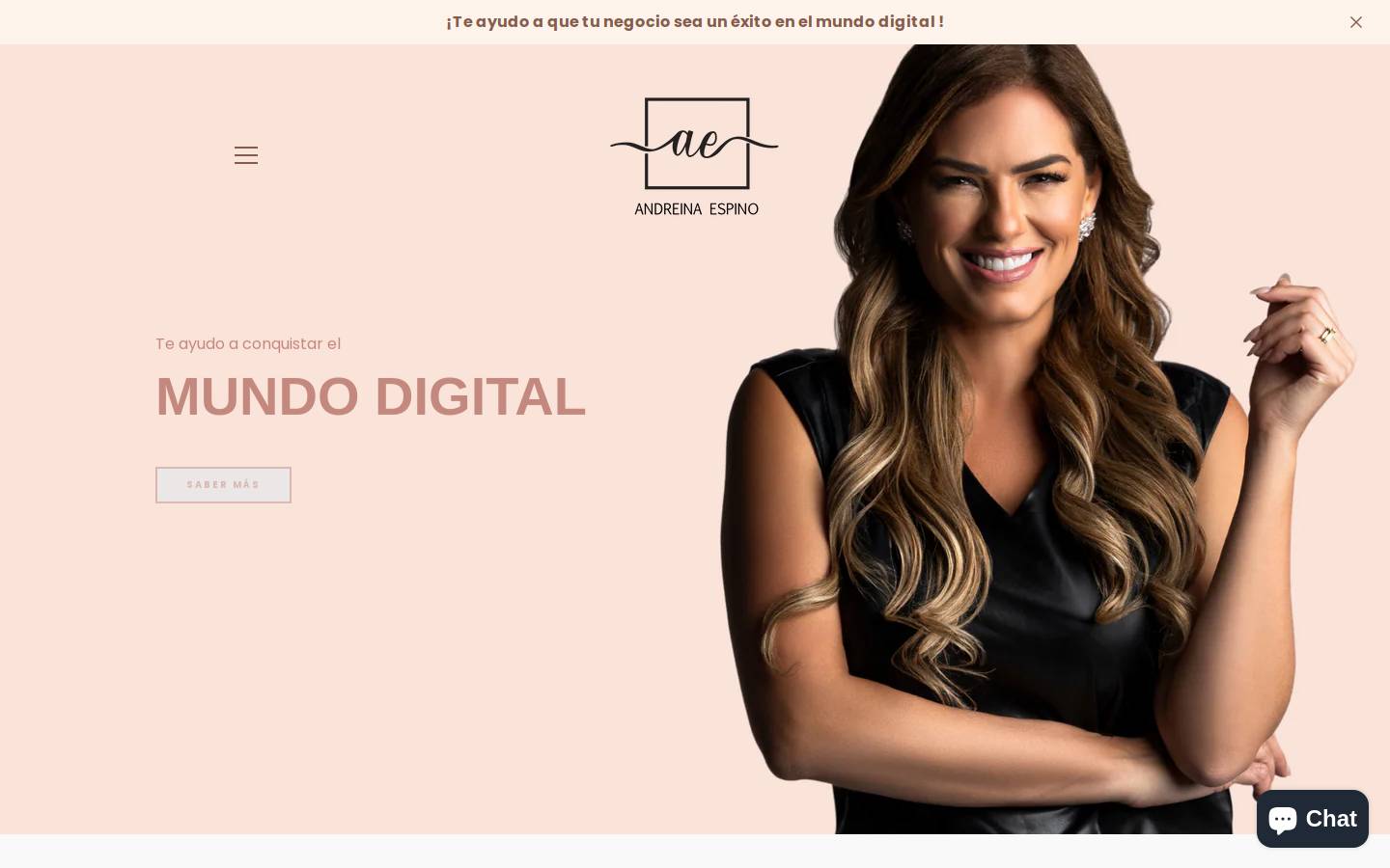 andreinaespino.com homepage screenshot
