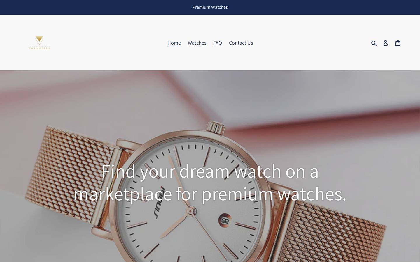 andreou-watches.com homepage screenshot
