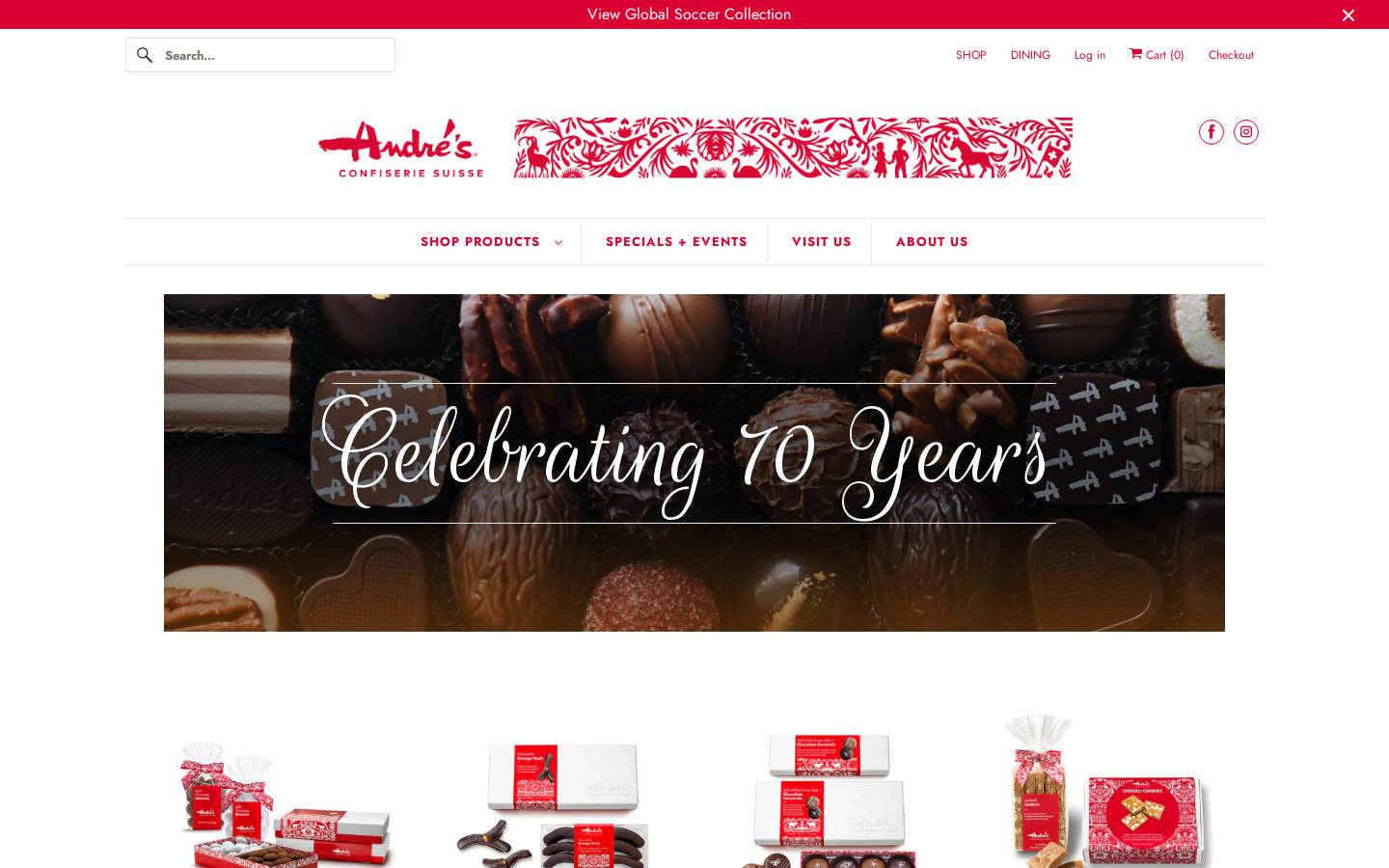 andreschocolates.com homepage screenshot