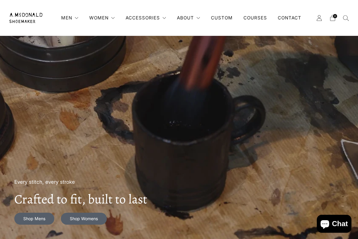 A. McDonald Shoemaker homepage screenshot