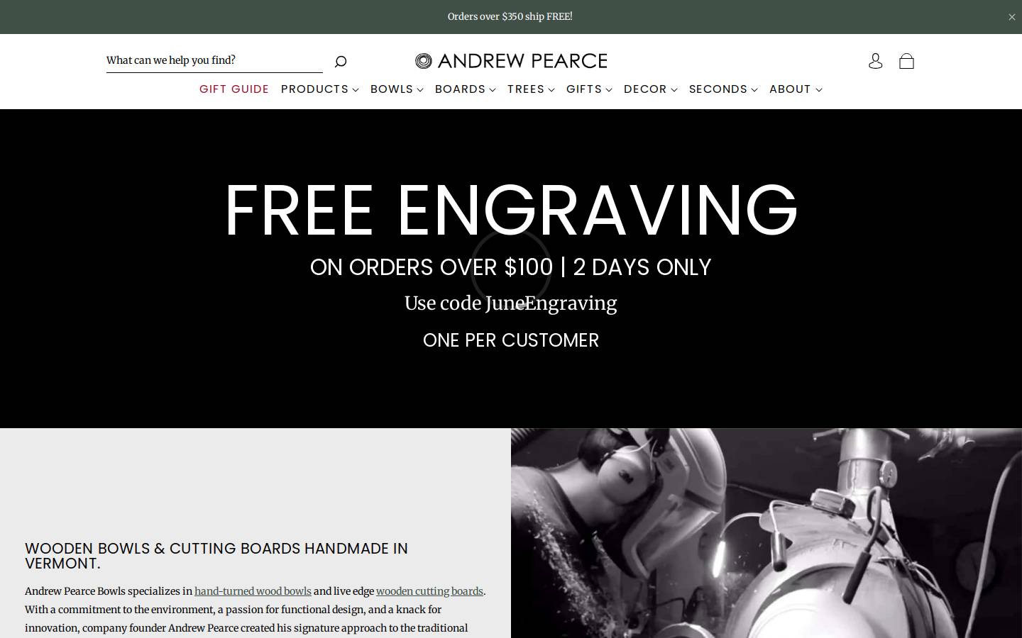 andrewpearcebowls.com homepage screenshot