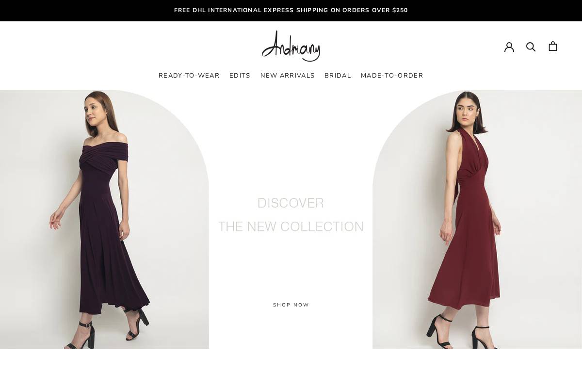 Andriany homepage screenshot