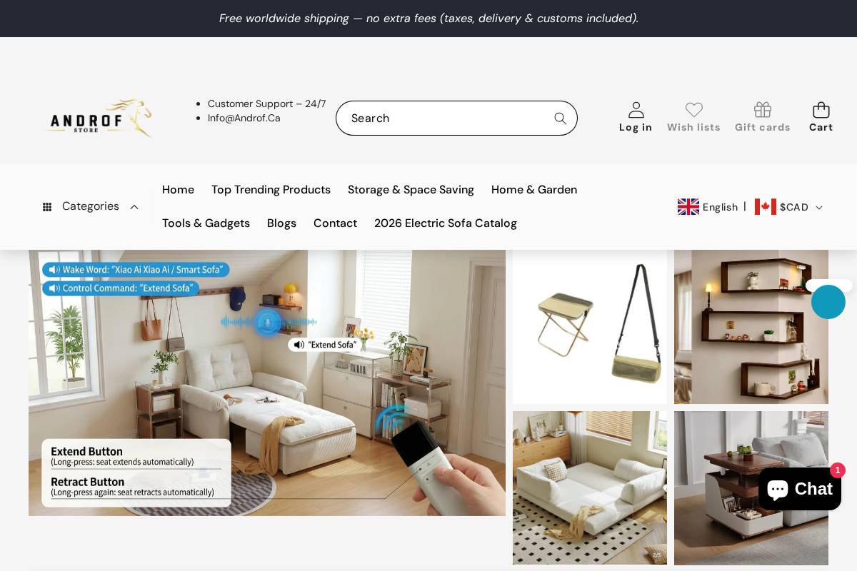 Androf homepage screenshot