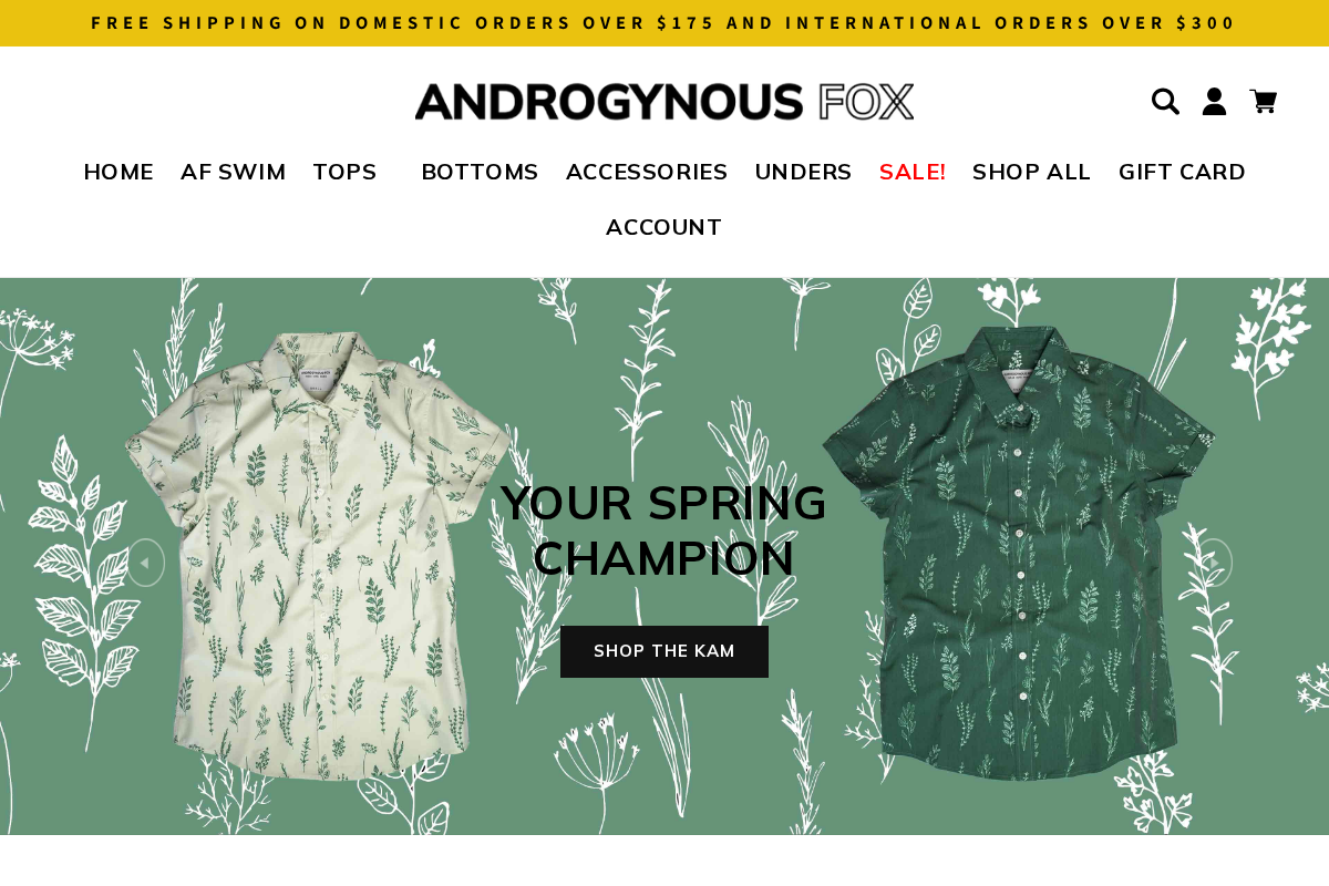 Androgynousfox homepage screenshot