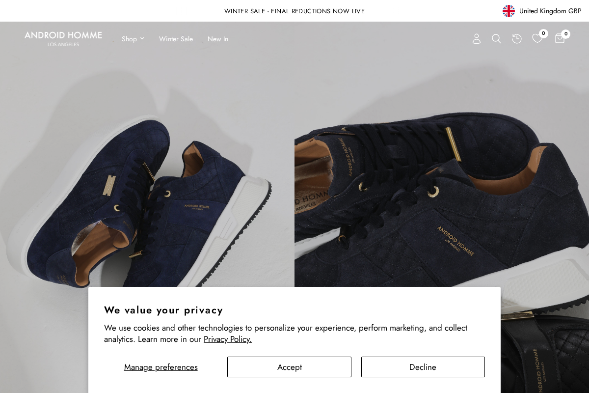 Android Homme homepage screenshot