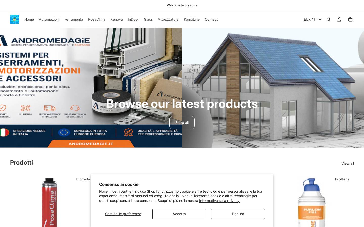 andromedagie.it homepage screenshot