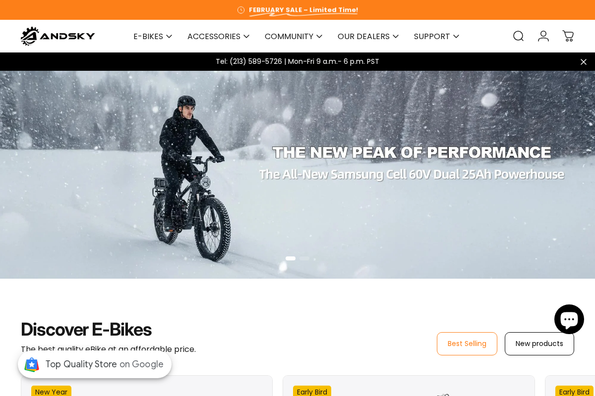 Andskyebike homepage screenshot