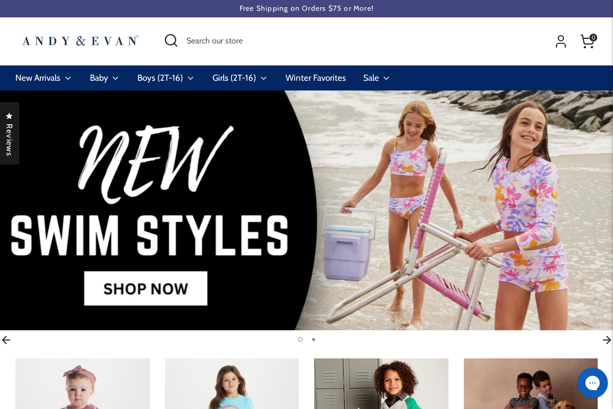 Andy & Evan homepage screenshot