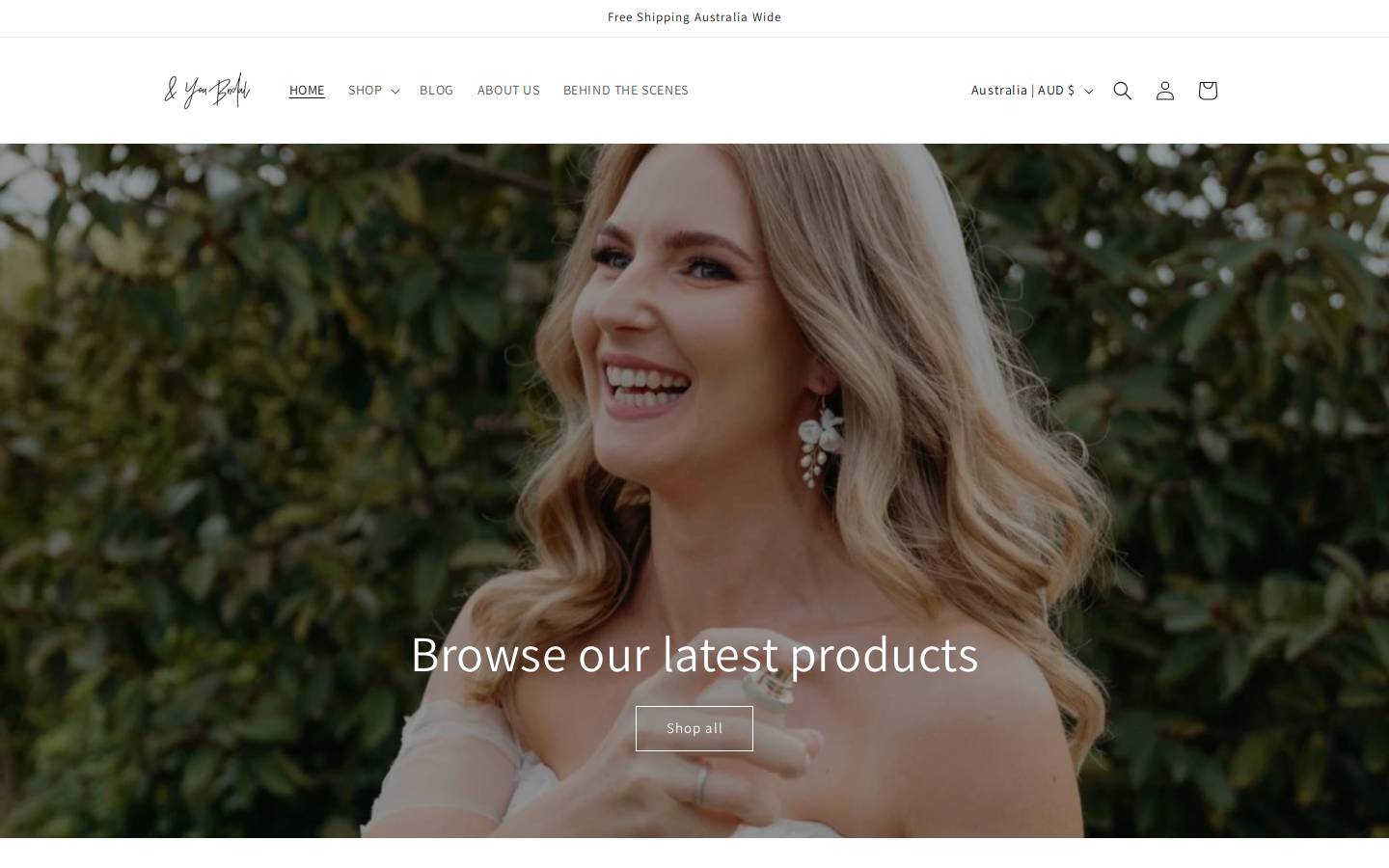andyoubridal.com homepage screenshot