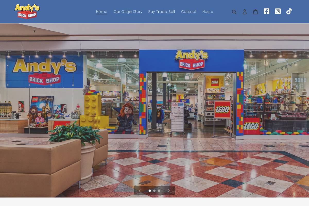 andysbrickshop.com homepage screenshot