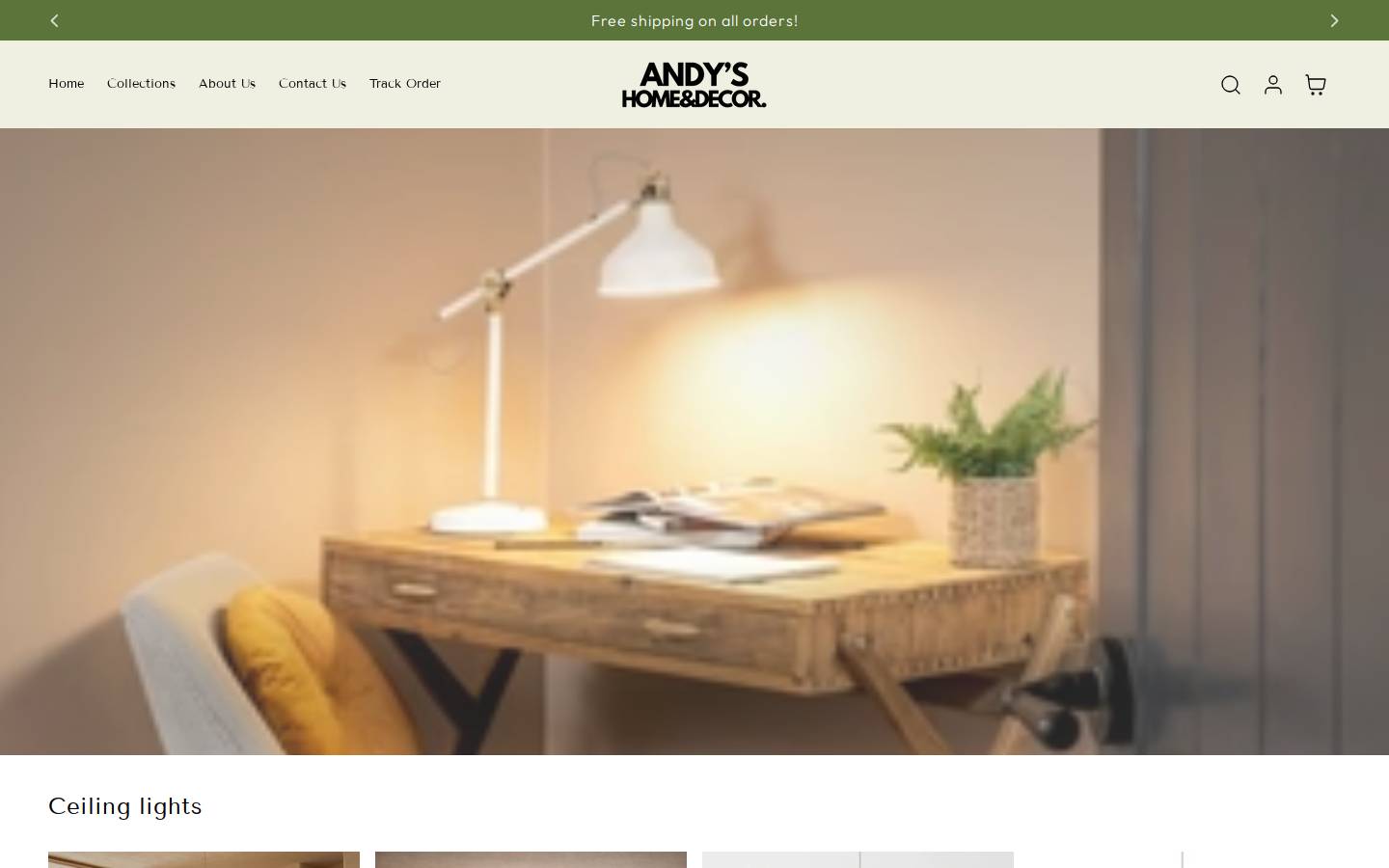andyshomedecor.com homepage screenshot
