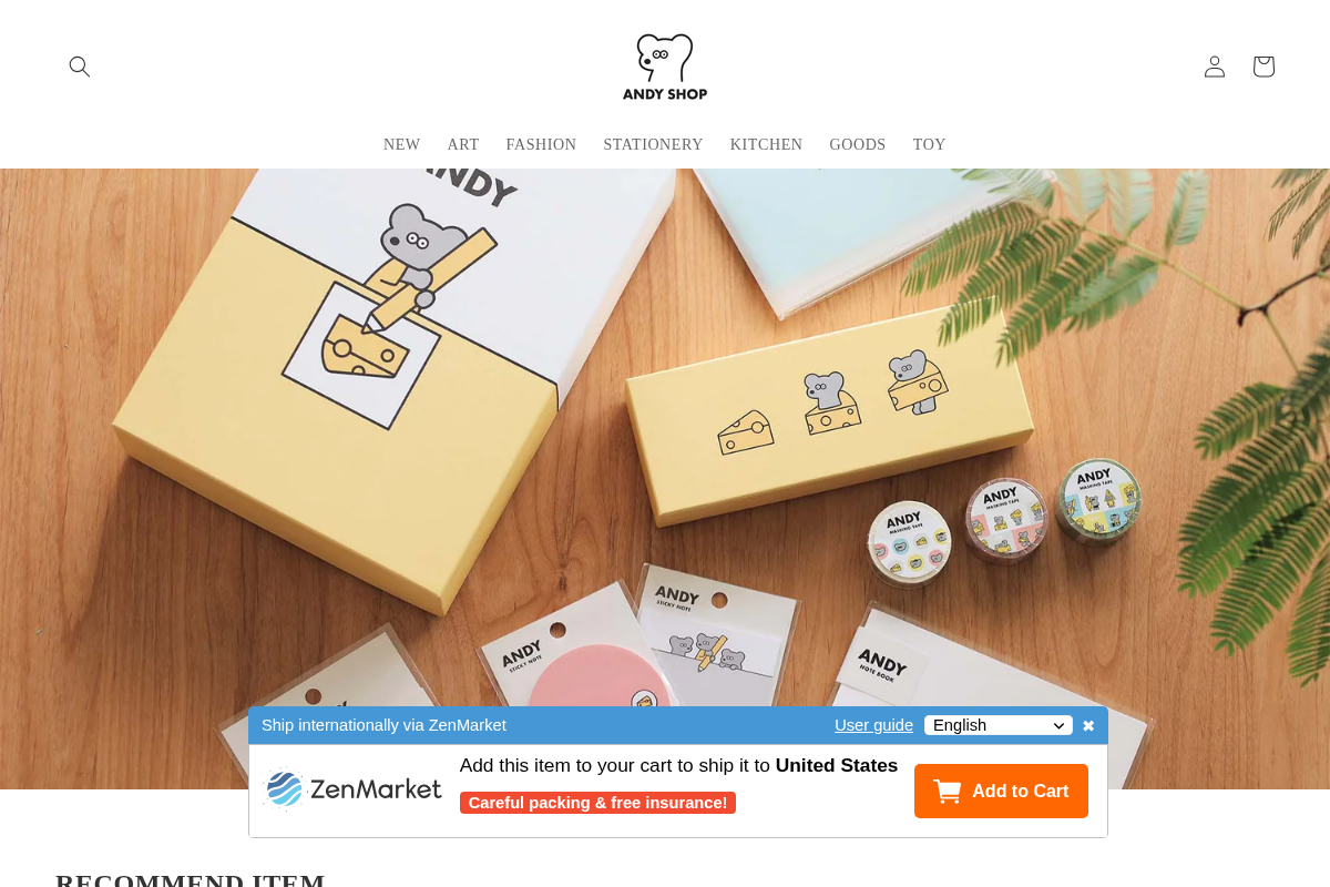 andythemouse.shop homepage screenshot