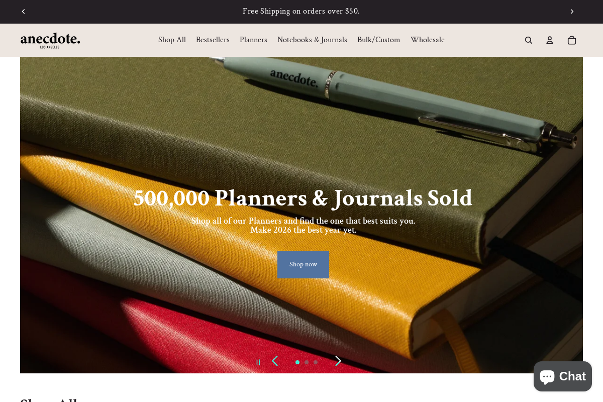 anecdotegoods.com homepage screenshot