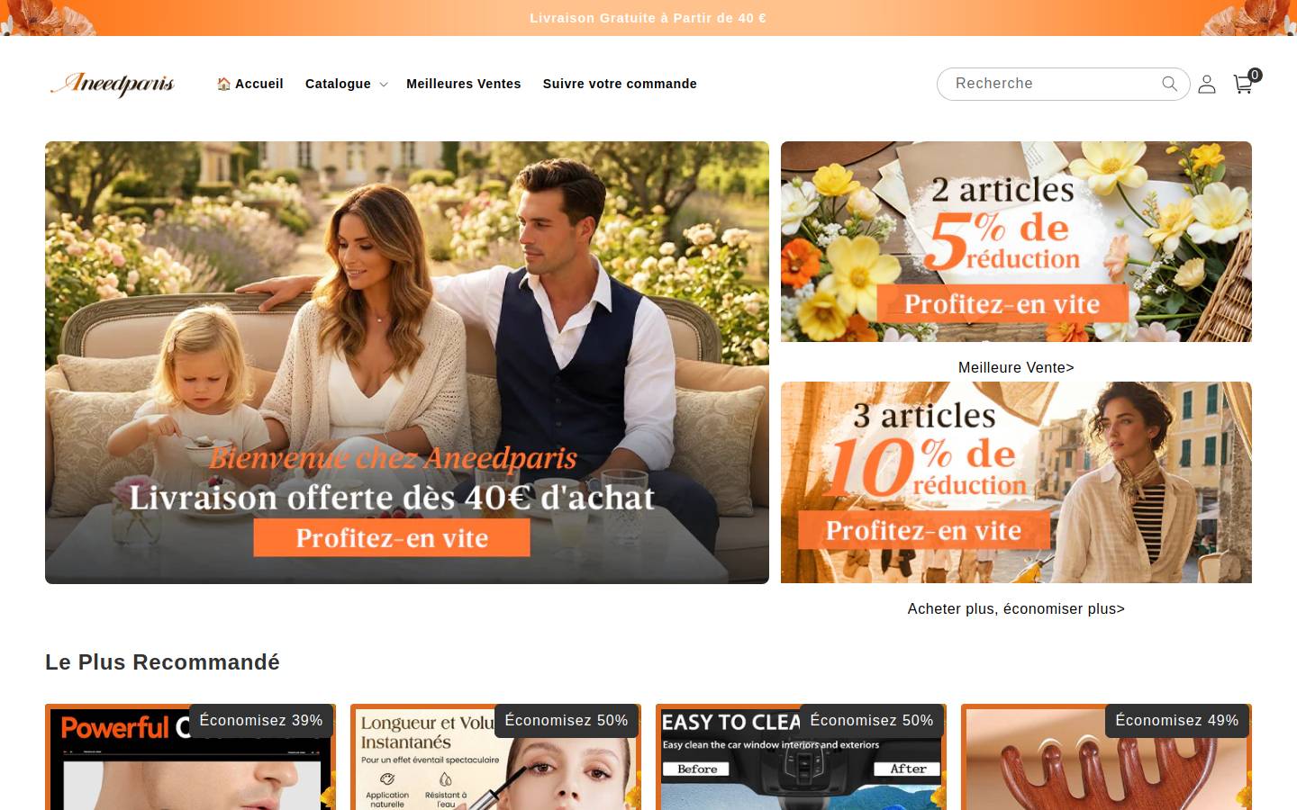 Aneedparis homepage screenshot