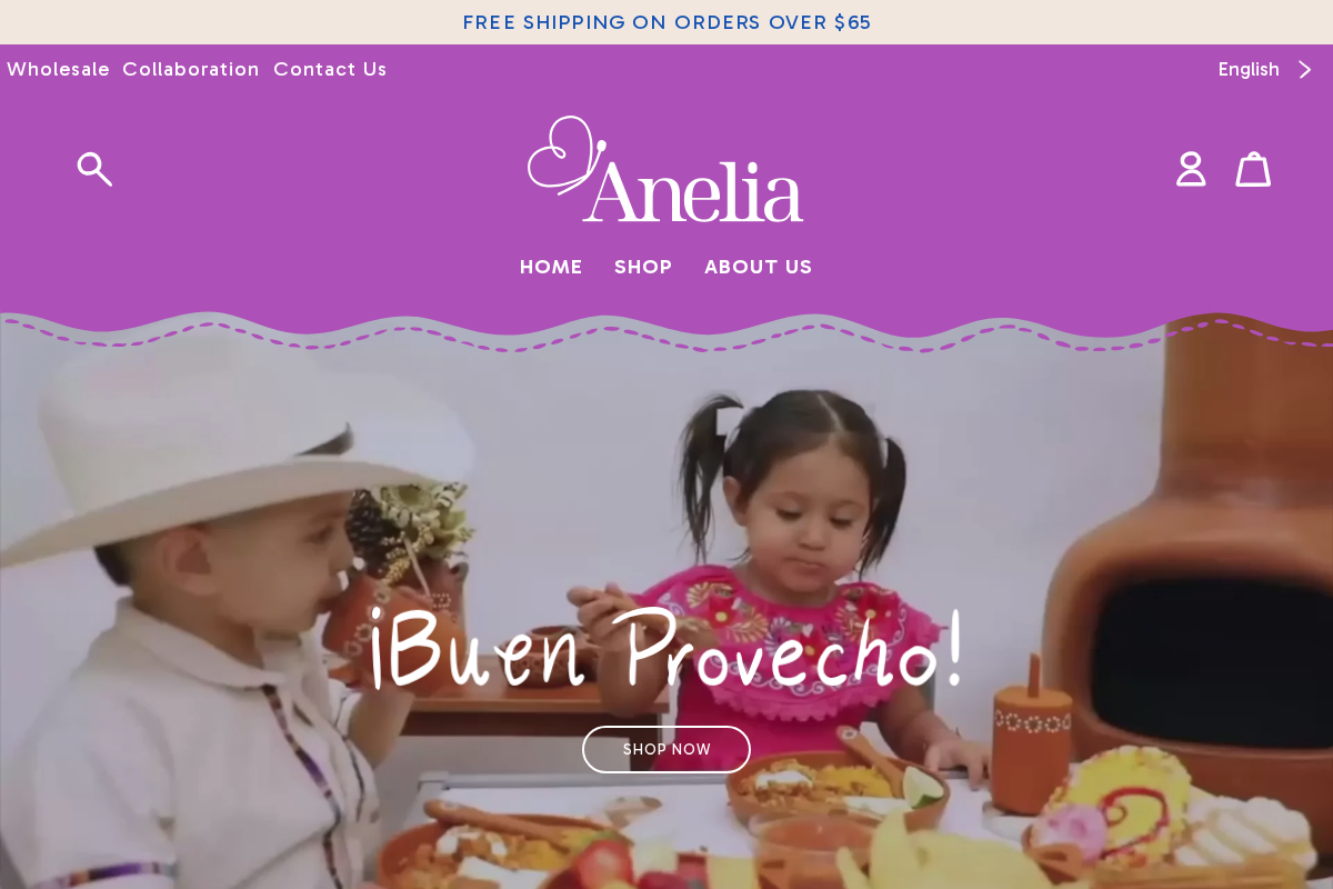 aneliaco.com homepage screenshot