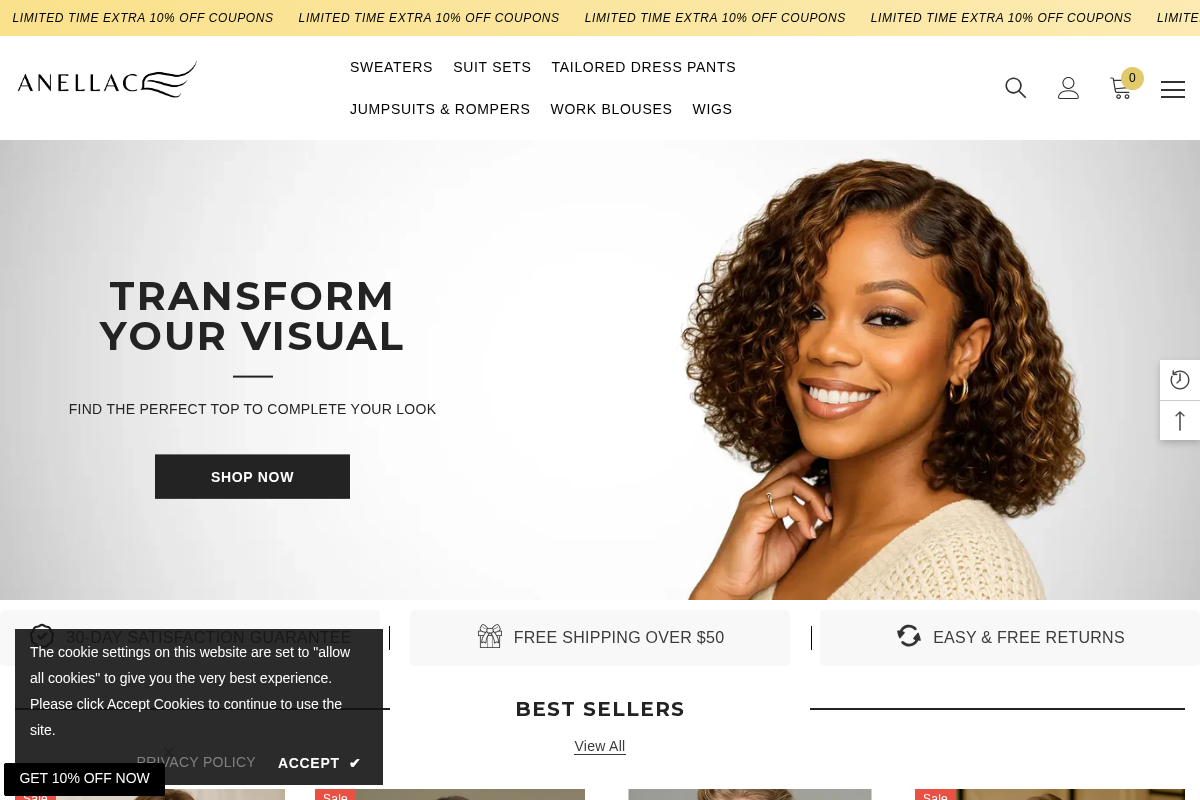 Anellace homepage screenshot