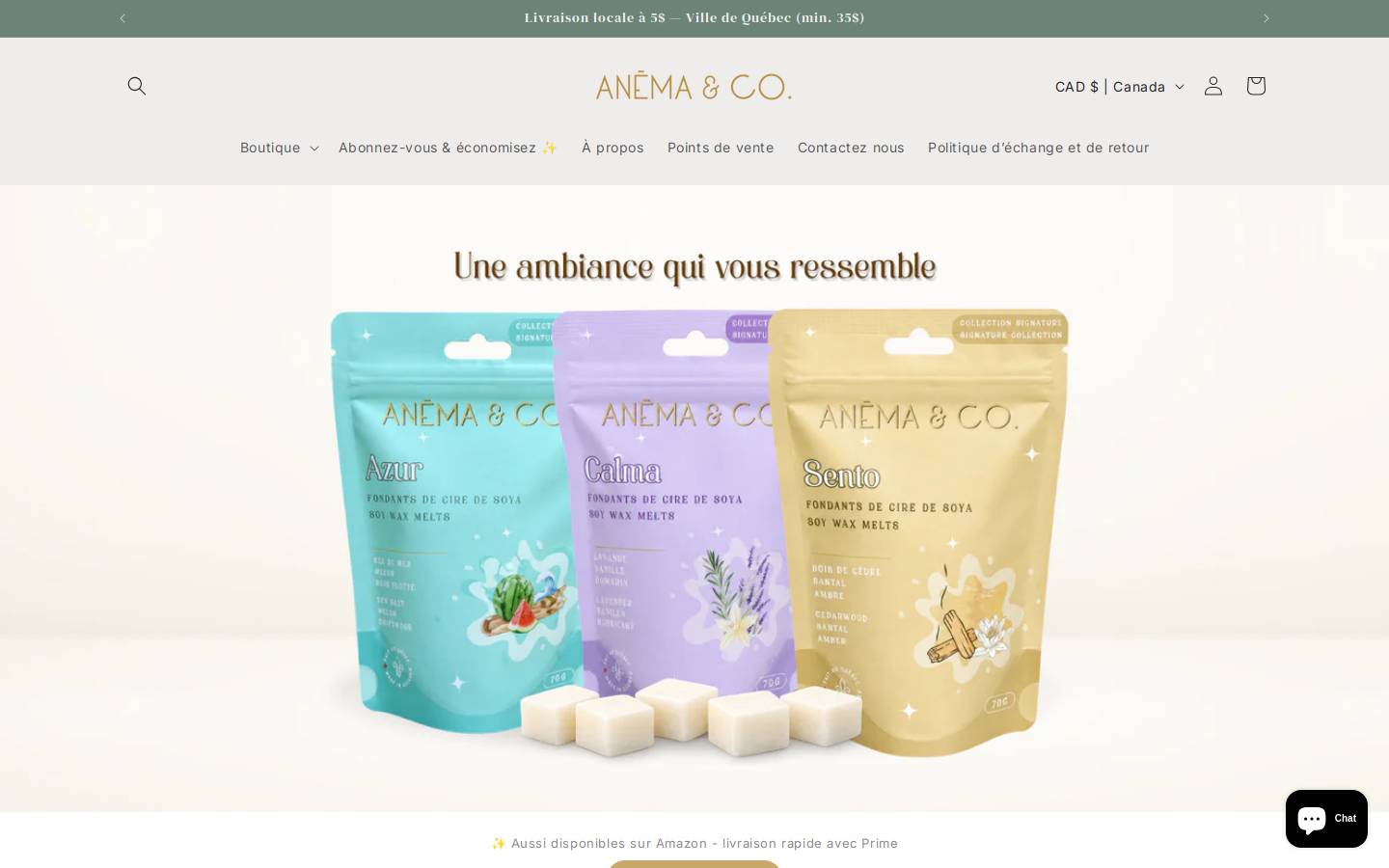 anema.ca homepage screenshot