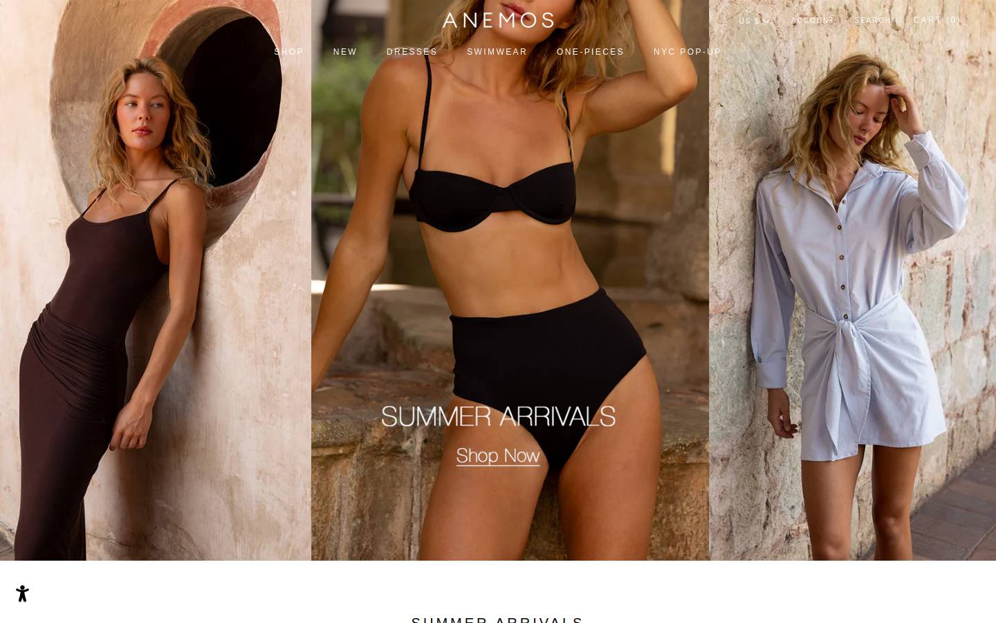 anemosswim.com homepage screenshot